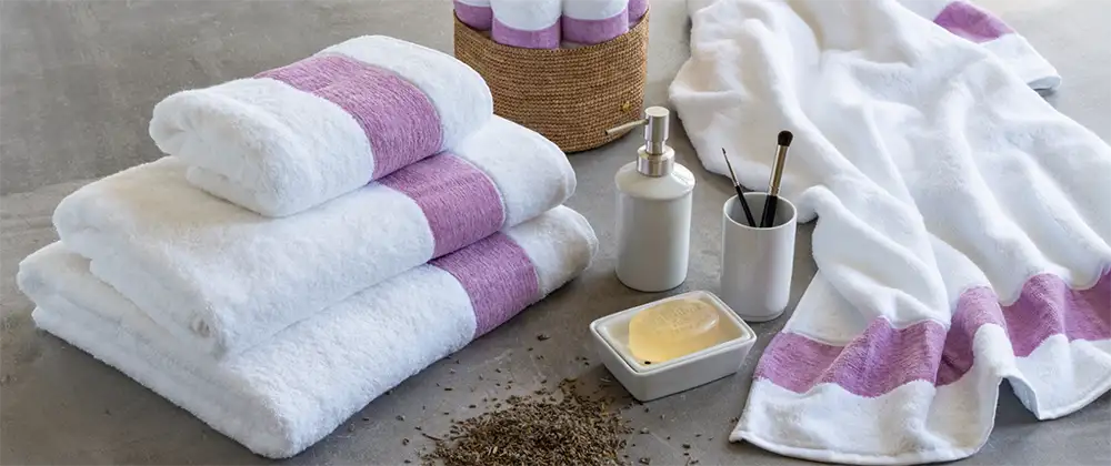 Handtuch Chenille Borduere Lila